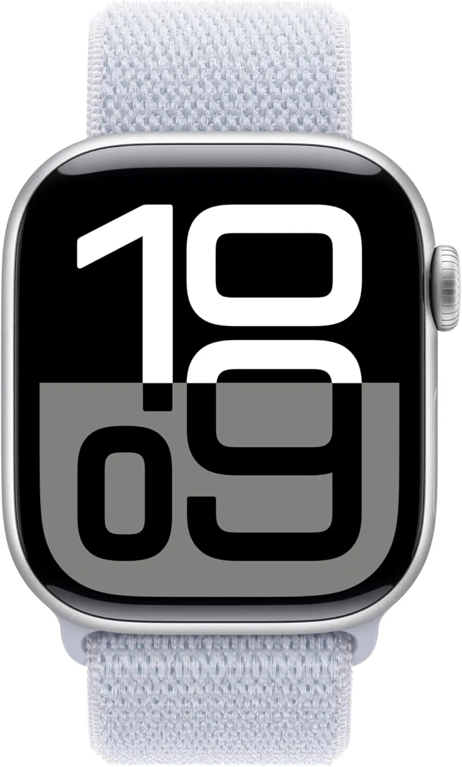 Apple Watch Series 10 [GPS 42mm case] Smartwatch with Silver Aluminium Case with Blue Cloud Sport Loop. Fitness Tracker, ECG App, Always-On Retina Display, Carbon Neutral