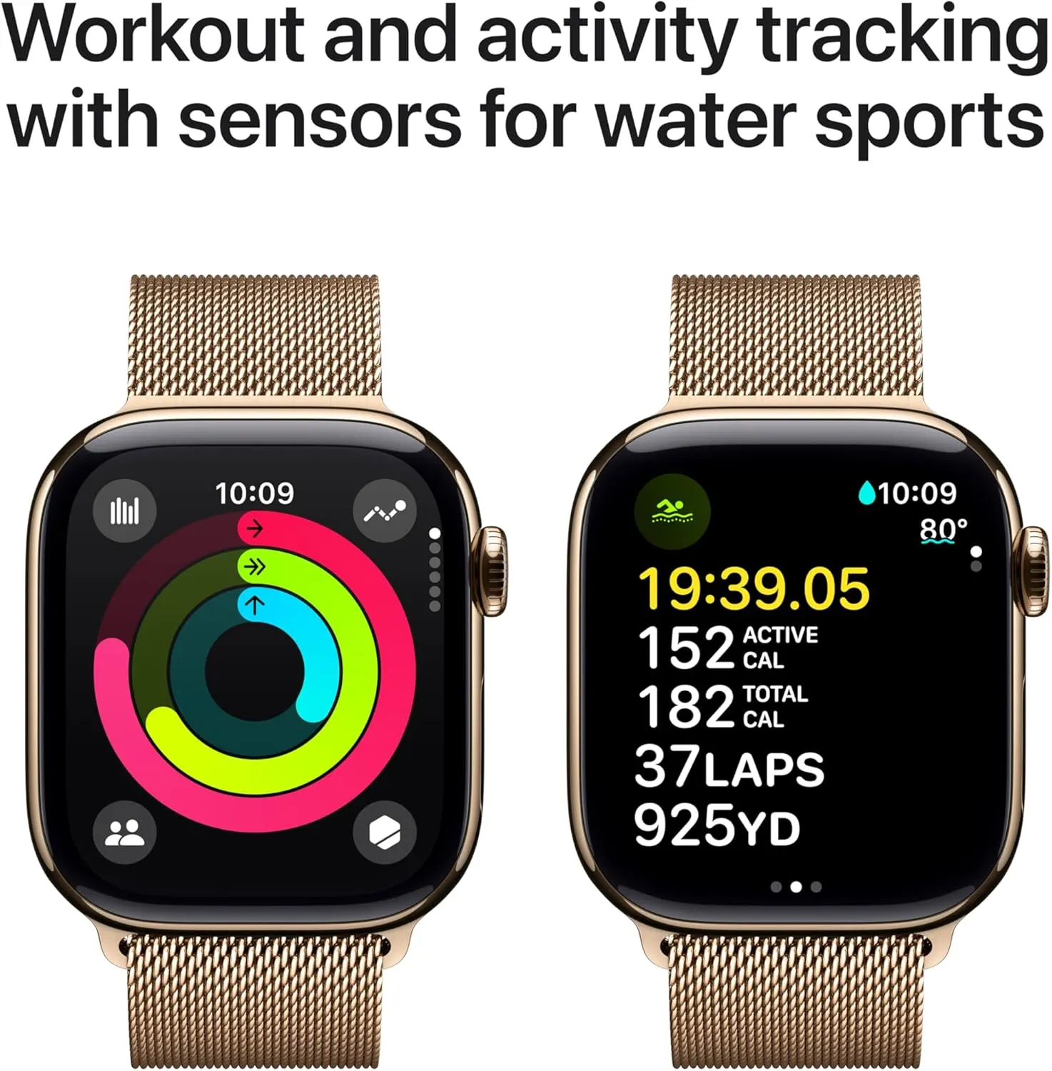Apple Watch Series 10 [GPS   Cellular 42mm case] Smartwatch with Gold Titanium Case with Gold Milanese Loop. Fitness Tracker, ECG App, Always-On Retina Display, Carbon Neutral