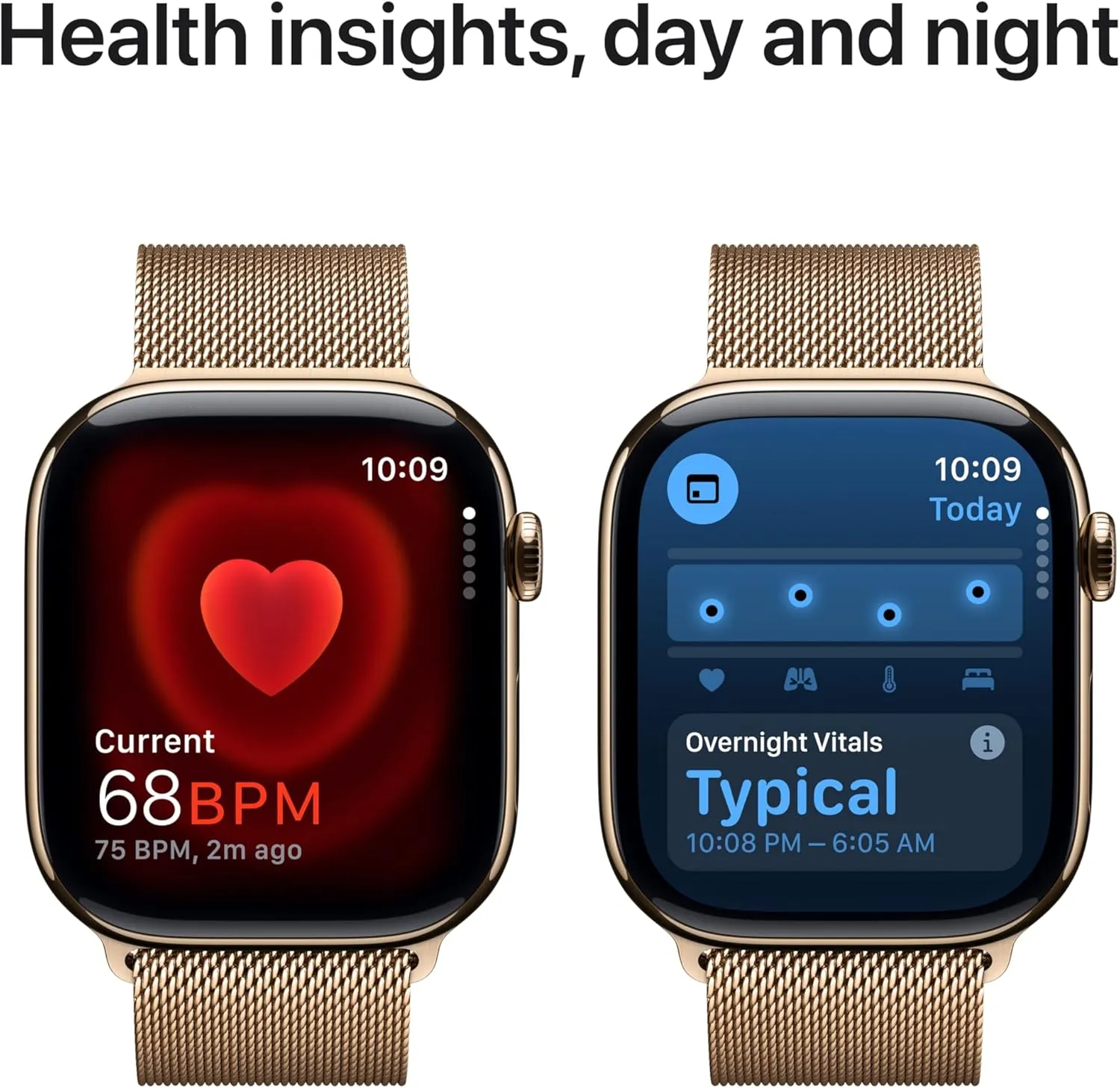 Apple Watch Series 10 [GPS   Cellular 46mm case] Smartwatch with Gold Titanium Case with Gold Milanese Loop - M/L. Fitness Tracker, ECG App, Always-On Retina Display, Carbon Neutral