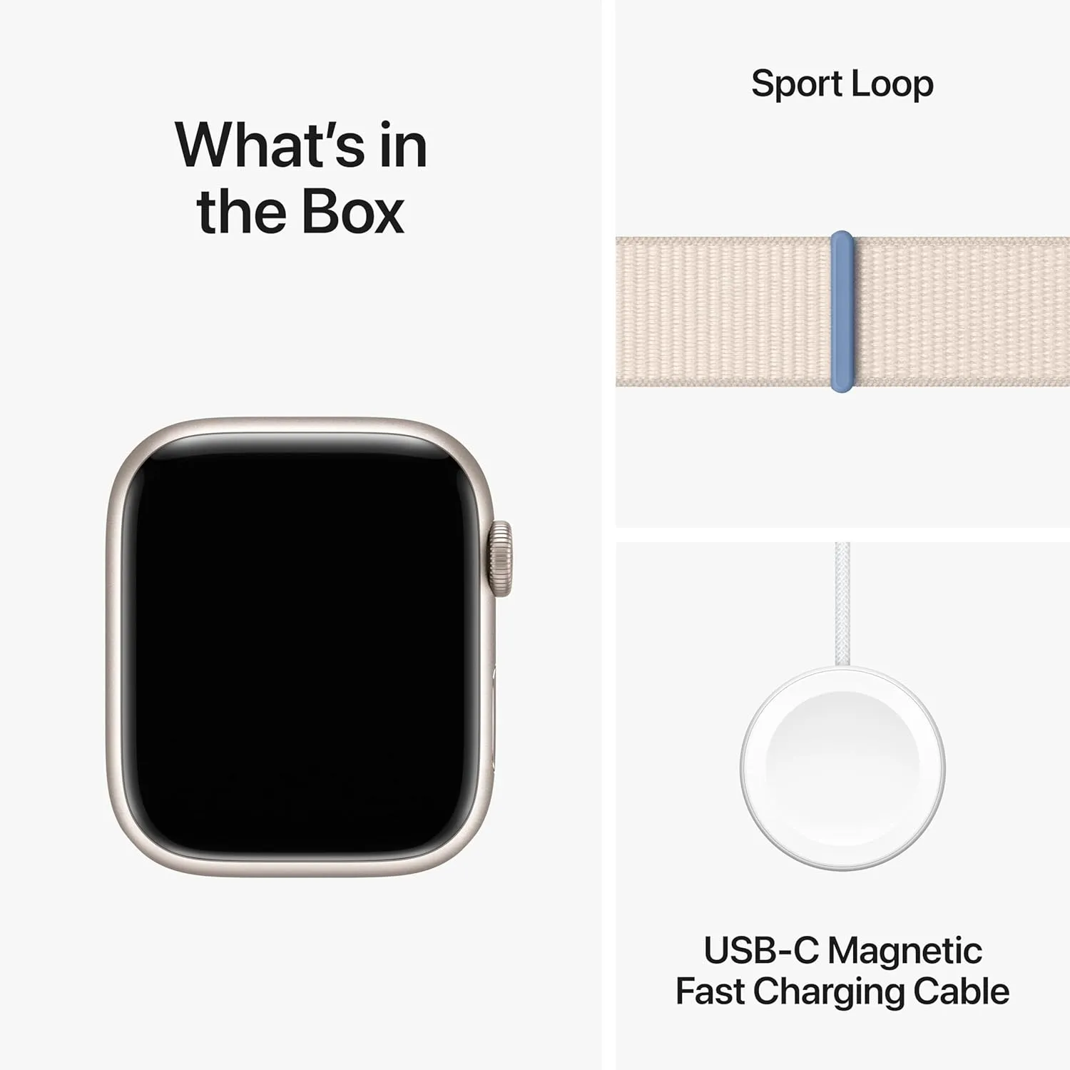 Apple Watch Series 9 [GPS 45mm] Smartwatch with Starlight Aluminum Case with Starlight Sport Loop One Size. Fitness Tracker, ECG Apps, Always-On Retina Display, Carbon Neutral