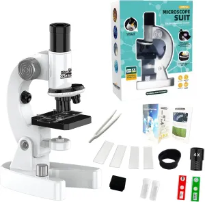 ARTFILIF Up to 4800X Zoom Microscope for Kids - High Magnification Biological & Science Educational Microscope with Slides & Specimens