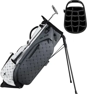ASK ECHO Golf Prestige-14 Way Full Length Hybrid Stand Bag – Premium Leather, External Putter Clip