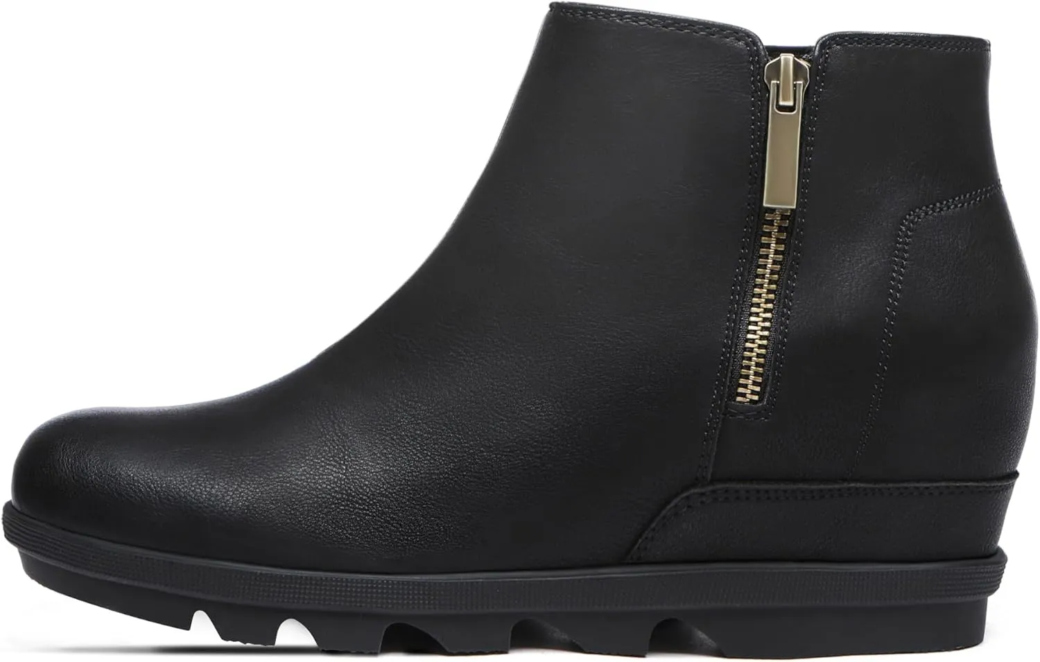 Athlefit Women's Wedge Ankle Boots Fashion Side Zipper Hidden Leather Wedge Booties