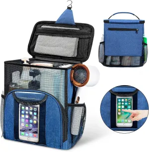 Attmu Portable Shower Caddy College Tote Bag, Quick Dry Hanging Toiletry Bag, Large Capacity Mesh Shower Caddy Portable for College Dorm Room Essentials for Boys and Girls for Bath Camping (Blue)