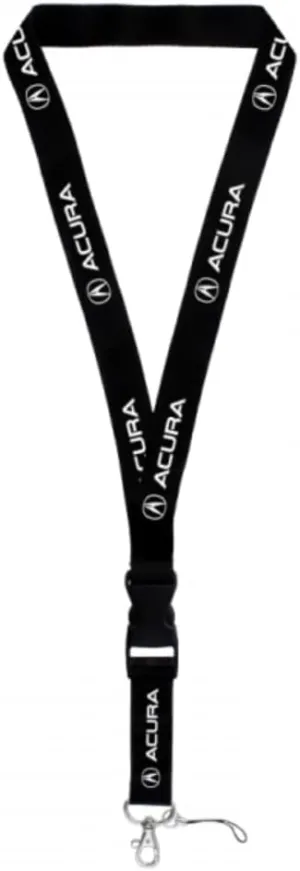 Au-TOMOTIVE GOLD, INC. Official Licensed Compatible with Acura on Black Universal Lanyard Key Chain