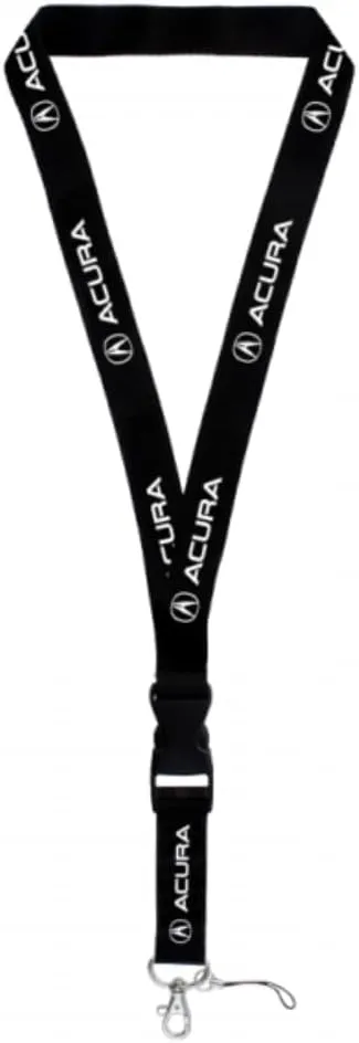 Au-TOMOTIVE GOLD, INC. Official Licensed Compatible with Acura on Black Universal Lanyard Key Chain