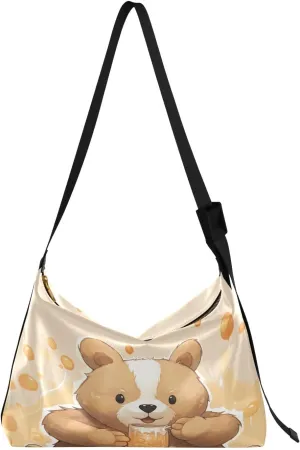 Autumn Apple Trees Large Leather Crossbody Bag, Fashion Crossbody Bag, Man Leather Bag