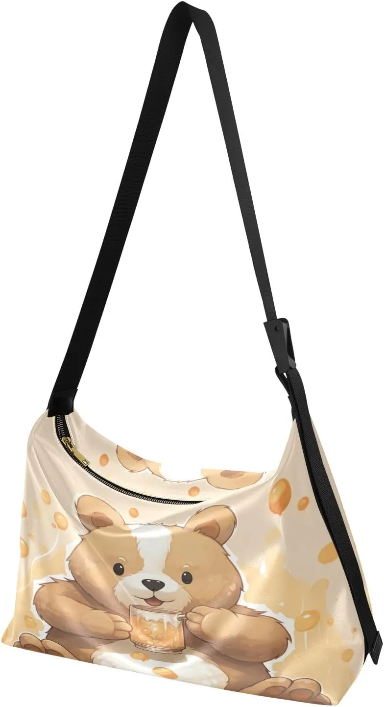 Autumn Apple Trees Large Leather Crossbody Bag, Fashion Crossbody Bag, Man Leather Bag