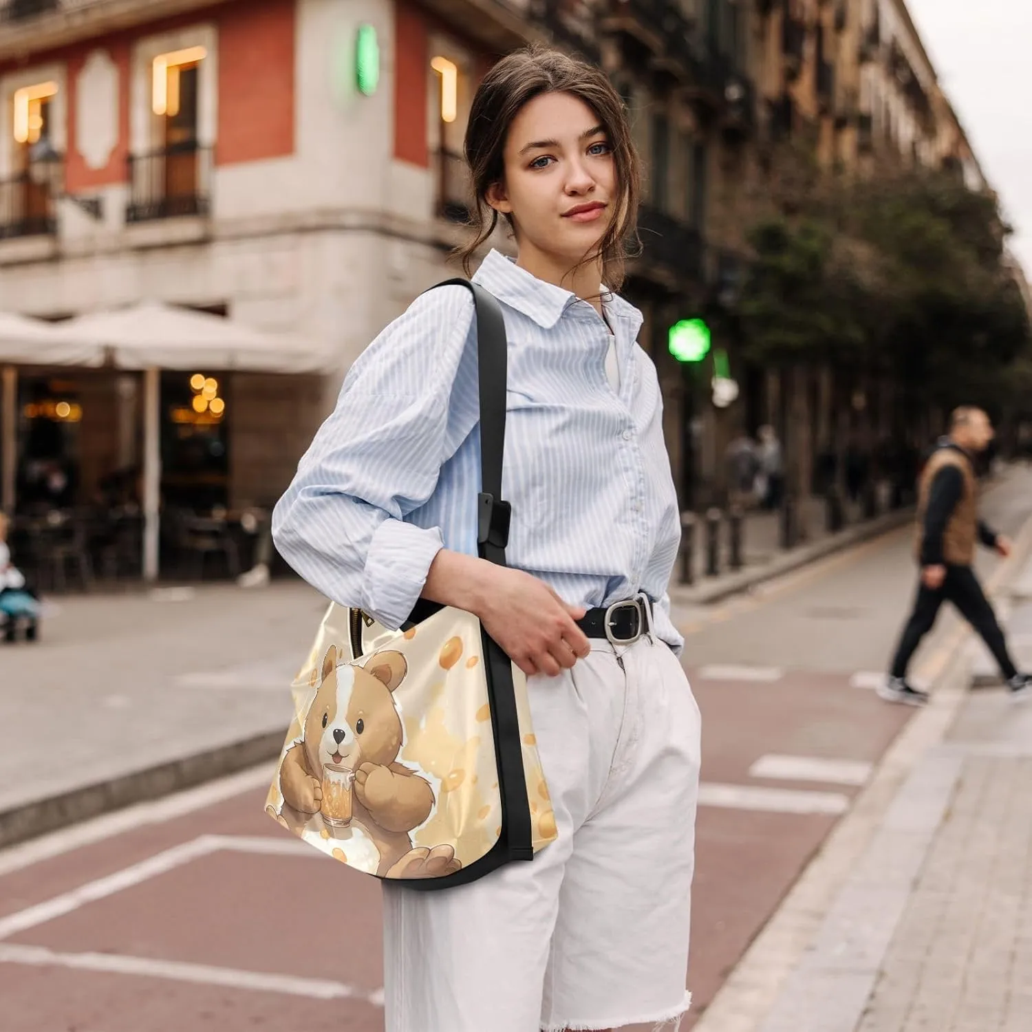 Autumn Apple Trees Large Leather Crossbody Bag, Fashion Crossbody Bag, Man Leather Bag