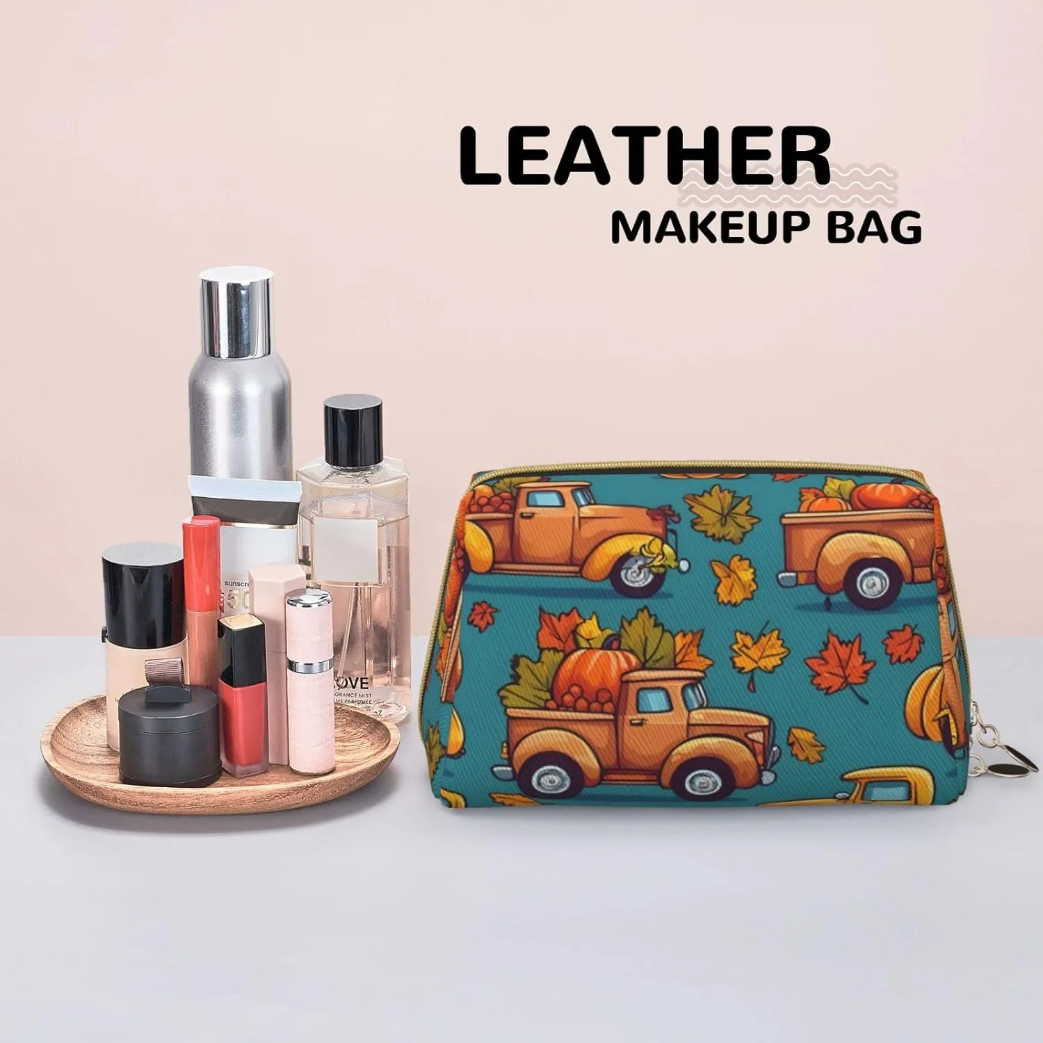 Autumn Track Toiletry Pouch, Travel-Friendly Makeup Organizer For Makeup Brushes, Lipsticks