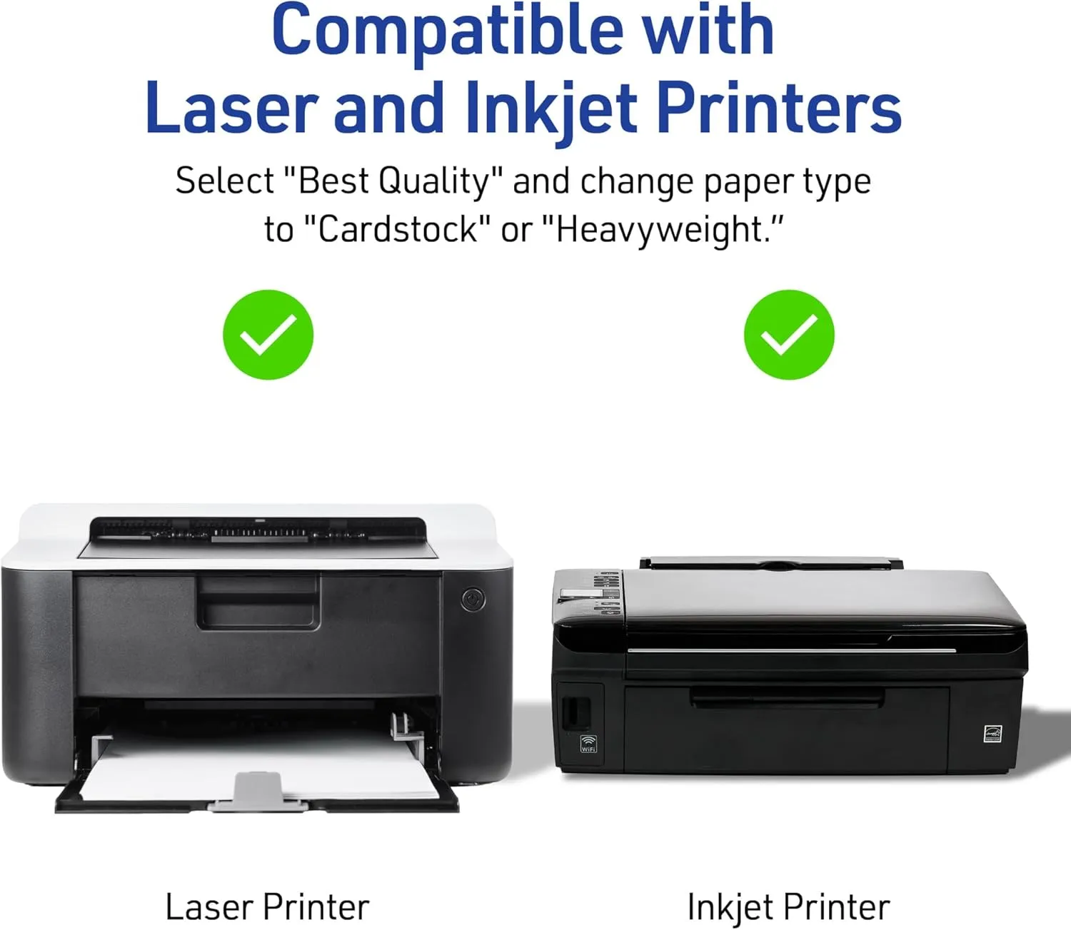 Avery Printable Tent Cards with Sure Feed Technology, 2-1/2" x 8-1/2", Matte White with Embossed Border, 100 Blank Place Cards for Laser and Inkjet Printers (5305)
