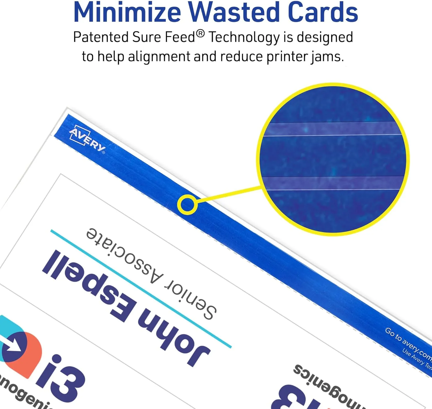 Avery Printable Tent Cards with Sure Feed Technology, 2-1/2" x 8-1/2", Matte White with Embossed Border, 100 Blank Place Cards for Laser and Inkjet Printers (5305)