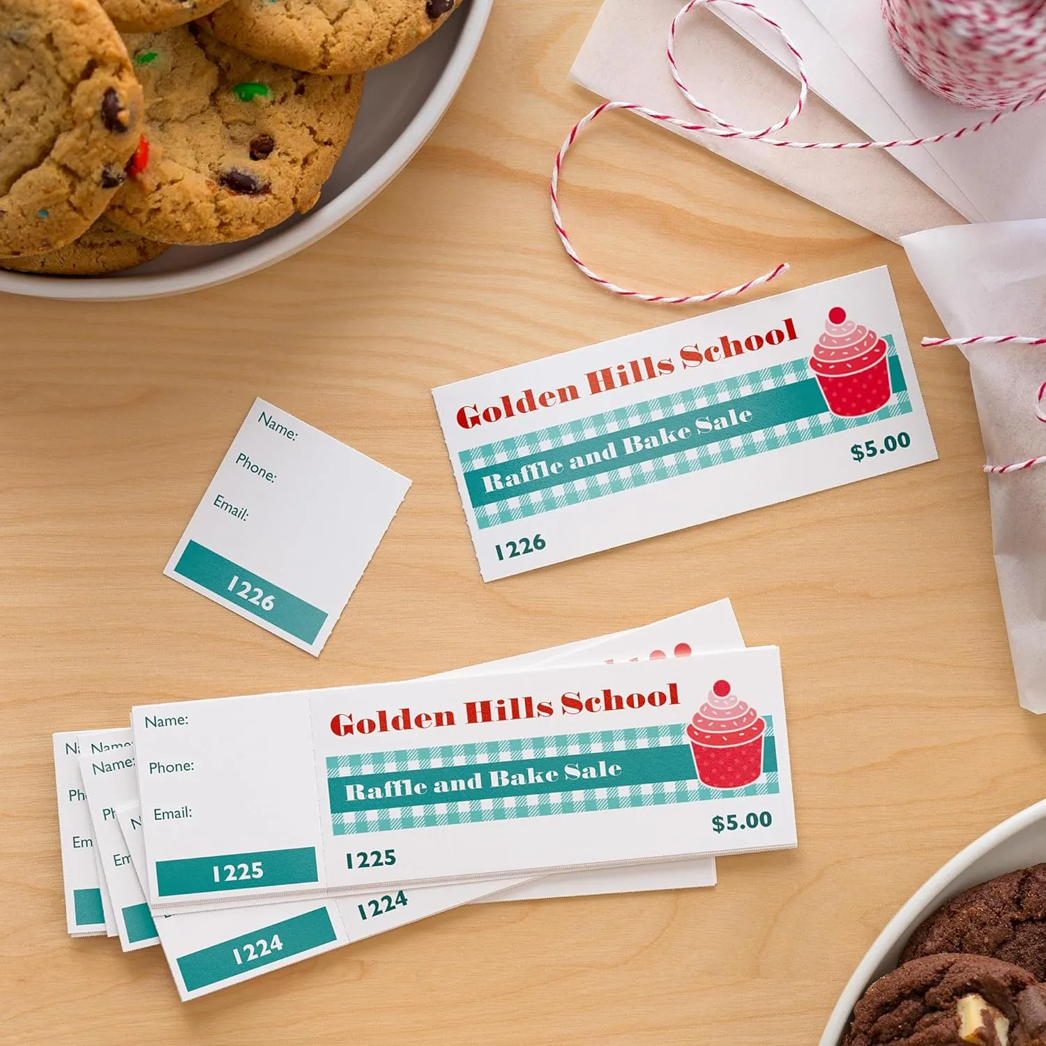 Avery Printable Tickets with Tear-Away Stubs, 1.75" x 5.5", Matte White, 500 Blank Tickets for Laser and Inkjet Printers (16795)