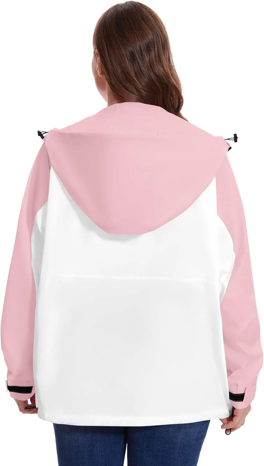 Avoogue Plus Size Raincoat for Women Rain Jacket Womens Waterproof with Hood Lightweight Windbreaker