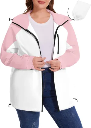Avoogue Plus Size Raincoat for Women Rain Jacket Womens Waterproof with Hood Lightweight Windbreaker