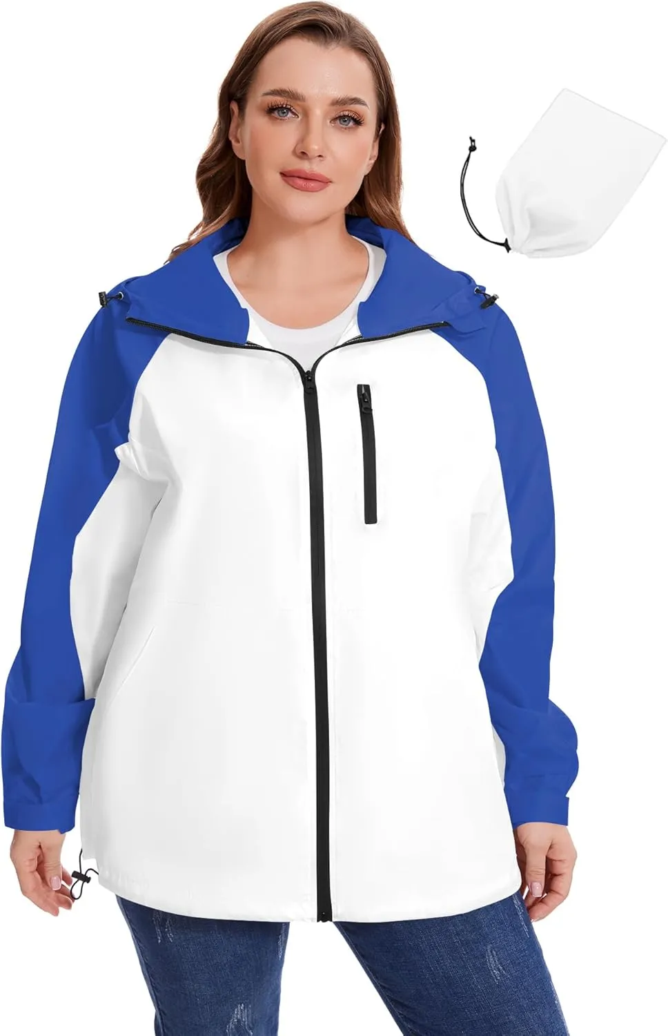 Avoogue Plus Size Raincoat for Women Rain Jacket Womens Waterproof with Hood Lightweight Windbreaker