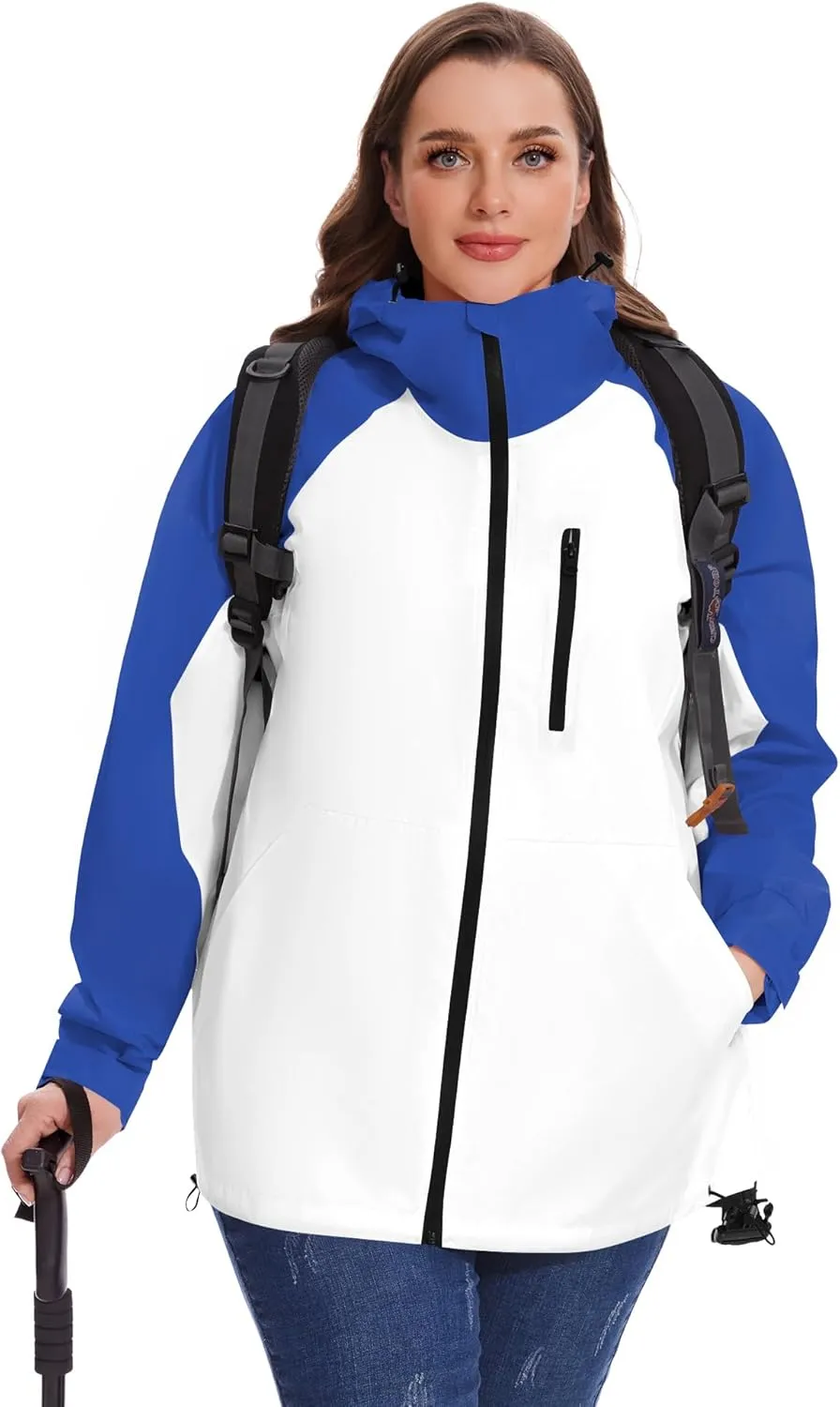 Avoogue Plus Size Raincoat for Women Rain Jacket Womens Waterproof with Hood Lightweight Windbreaker