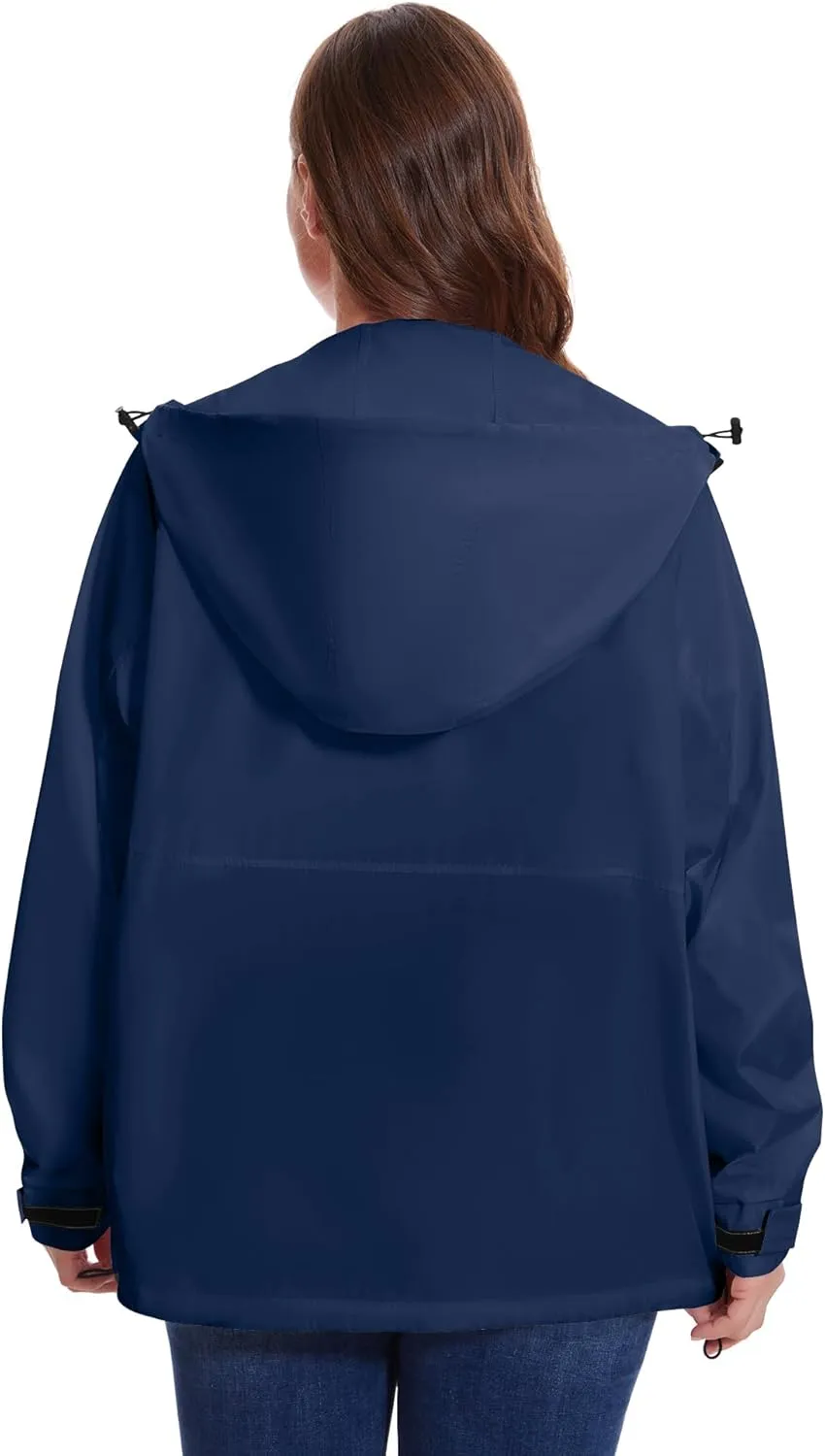 Avoogue Plus Size Raincoat for Women Rain Jacket Womens Waterproof with Hood Lightweight Windbreaker