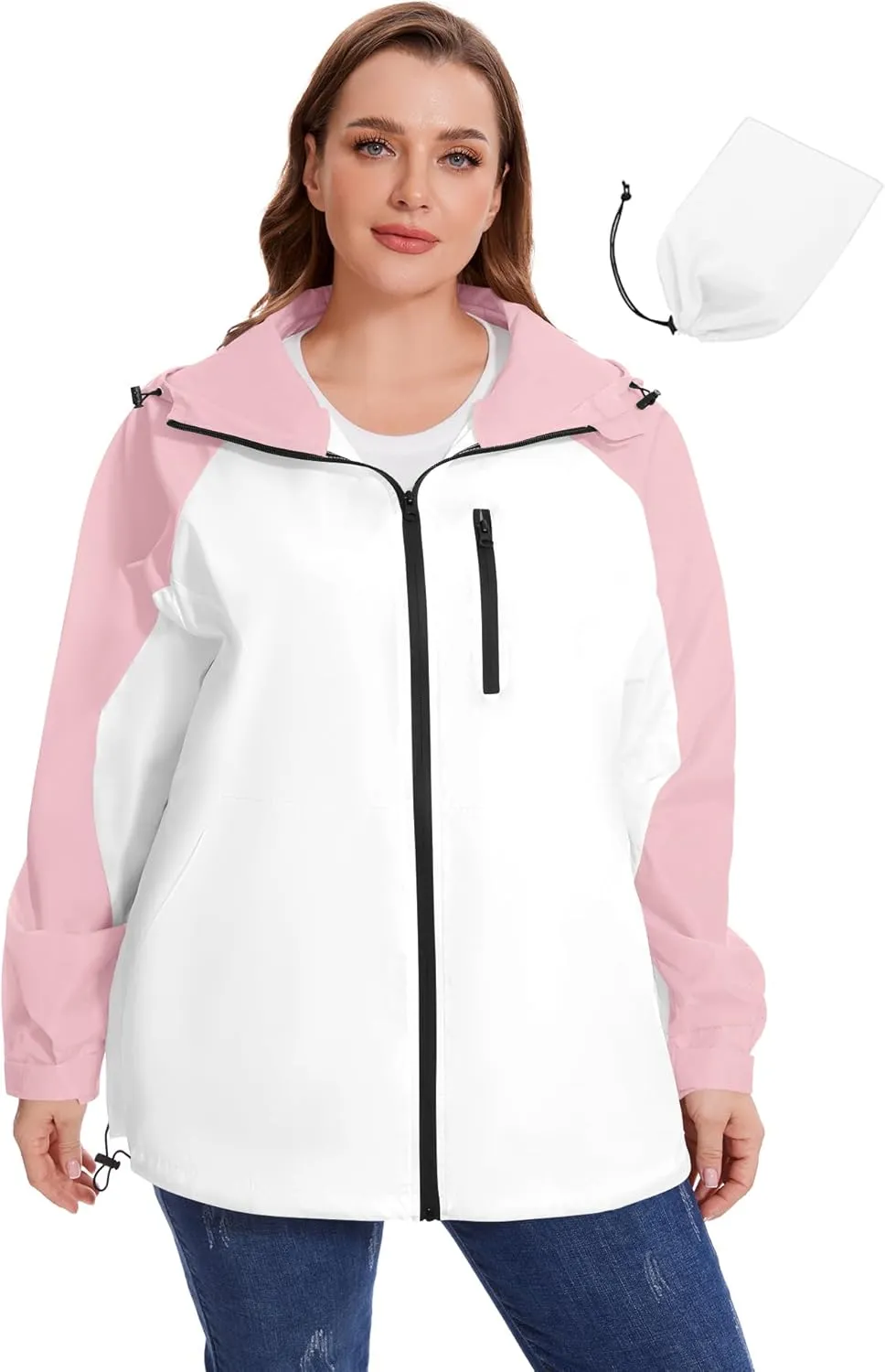 Avoogue Plus Size Raincoat for Women Rain Jacket Womens Waterproof with Hood Lightweight Windbreaker
