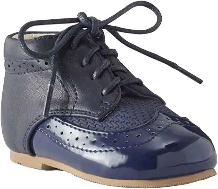Baby & Boys Lace-Up Two-Tone Leather Brogue Shoes – Stylish & Comfortable Footwear