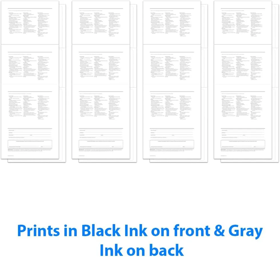 Backer Only Exterior Buyers Guide for Car Dealerships - 8.5" x 11" 1-Part Weather-Resistant Forms with FTC Regulations - Laser Compatible and Permanent Self-Adhesive on 4 Sides - Pack of 300