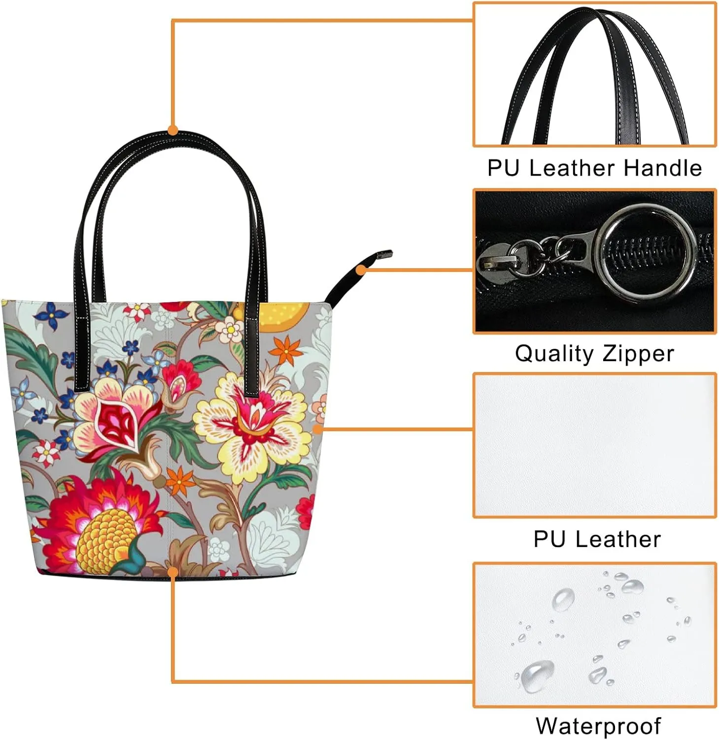Background Tote Bag for Women Leather Handbags Women's Crossbody Handbags