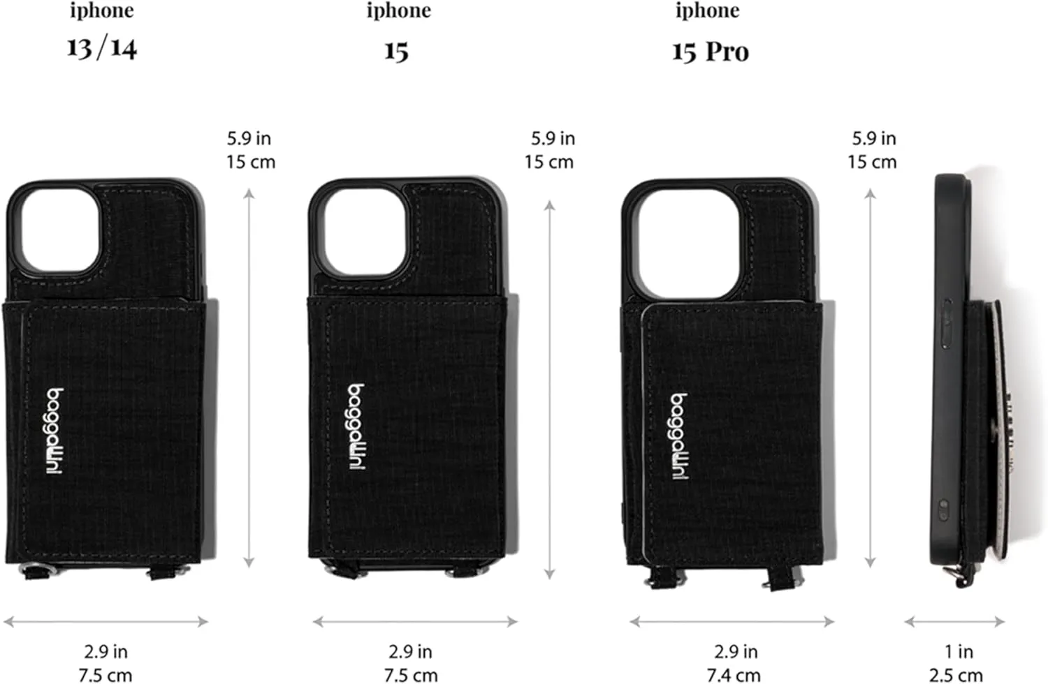 Baggallini On The Go iPhone Card Case Crossbody - Lightweight iPhone Case Designed for iPhone 13, iPhone 14, iPhone 15 and iPhone 15 Pro