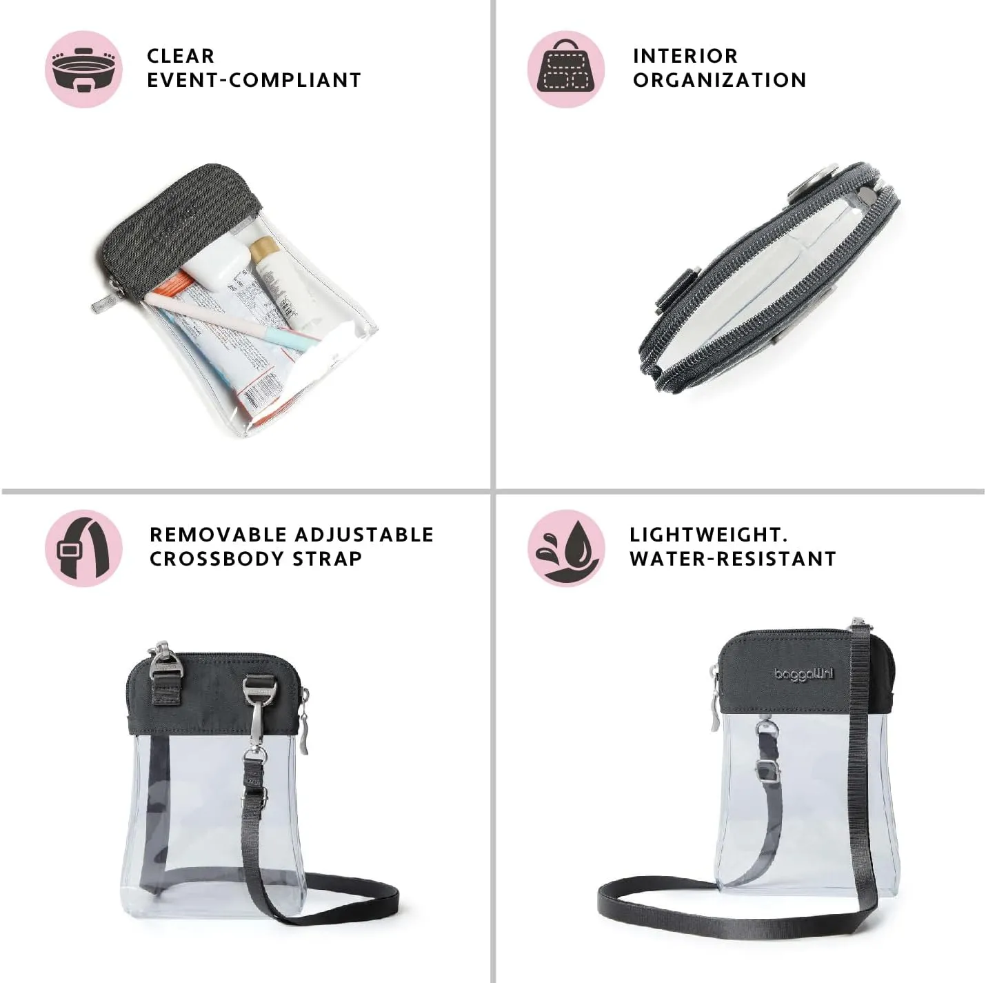 Baggallini Stadium Clear Bryant Crossbody