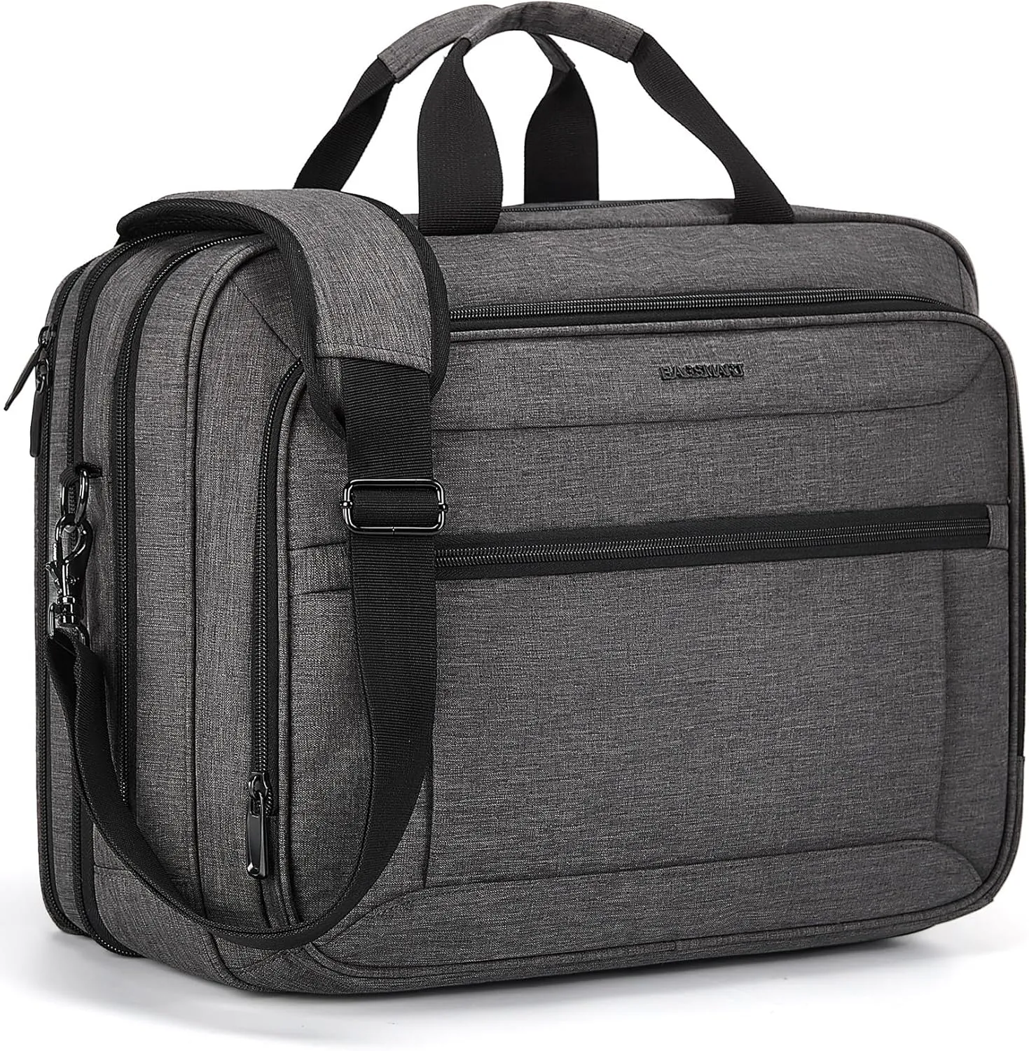 BAGSMART 17.3 Inch Laptop Bag, Expandable Computer Bag, Briefcase for Men, Mens Work Bag for Business Travel, Black