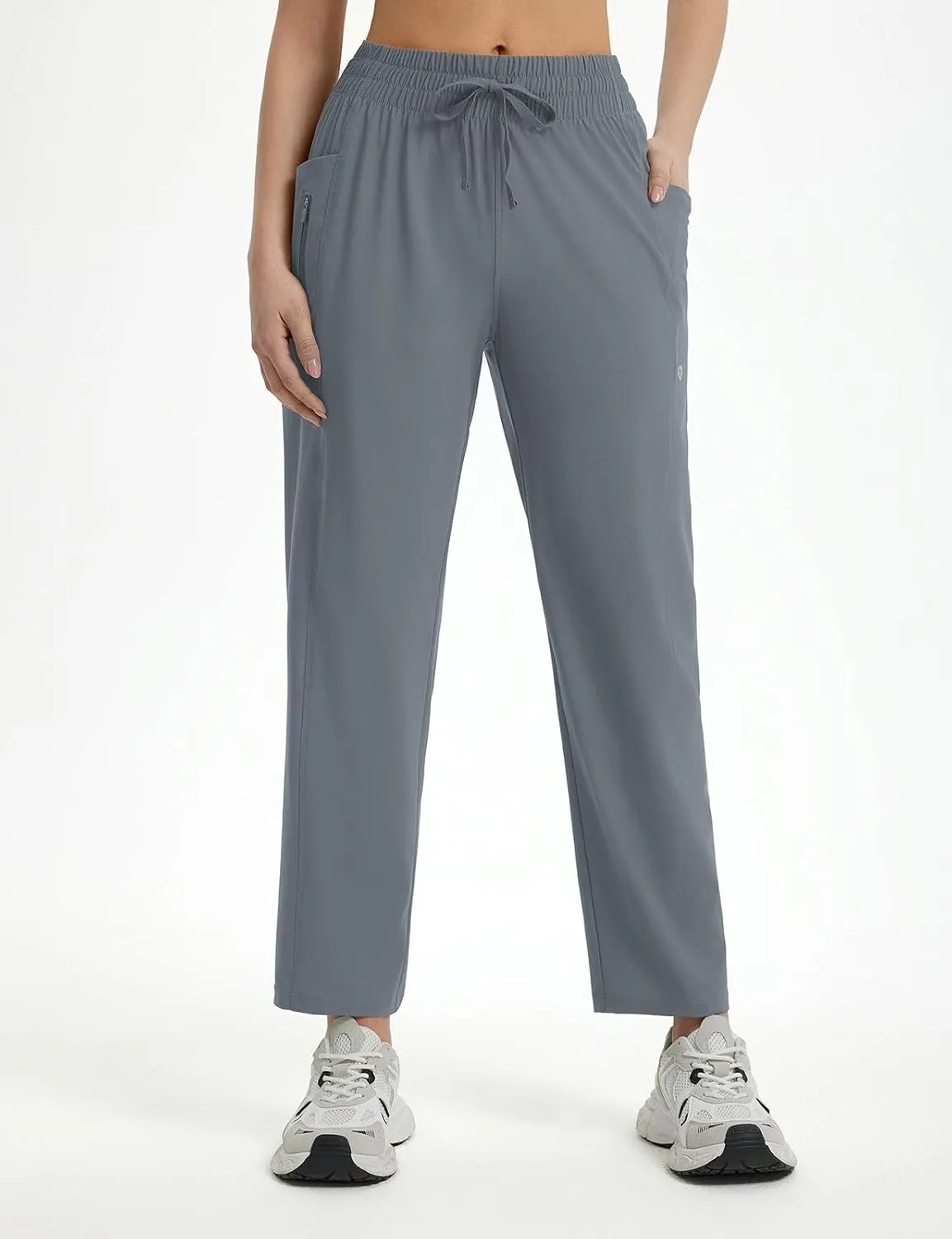 baleaf Women's Athletic Running Pants Stretch Quick Dry Zipper Pocket High Waisted Sweatpants Hiking Walking UPF 50 