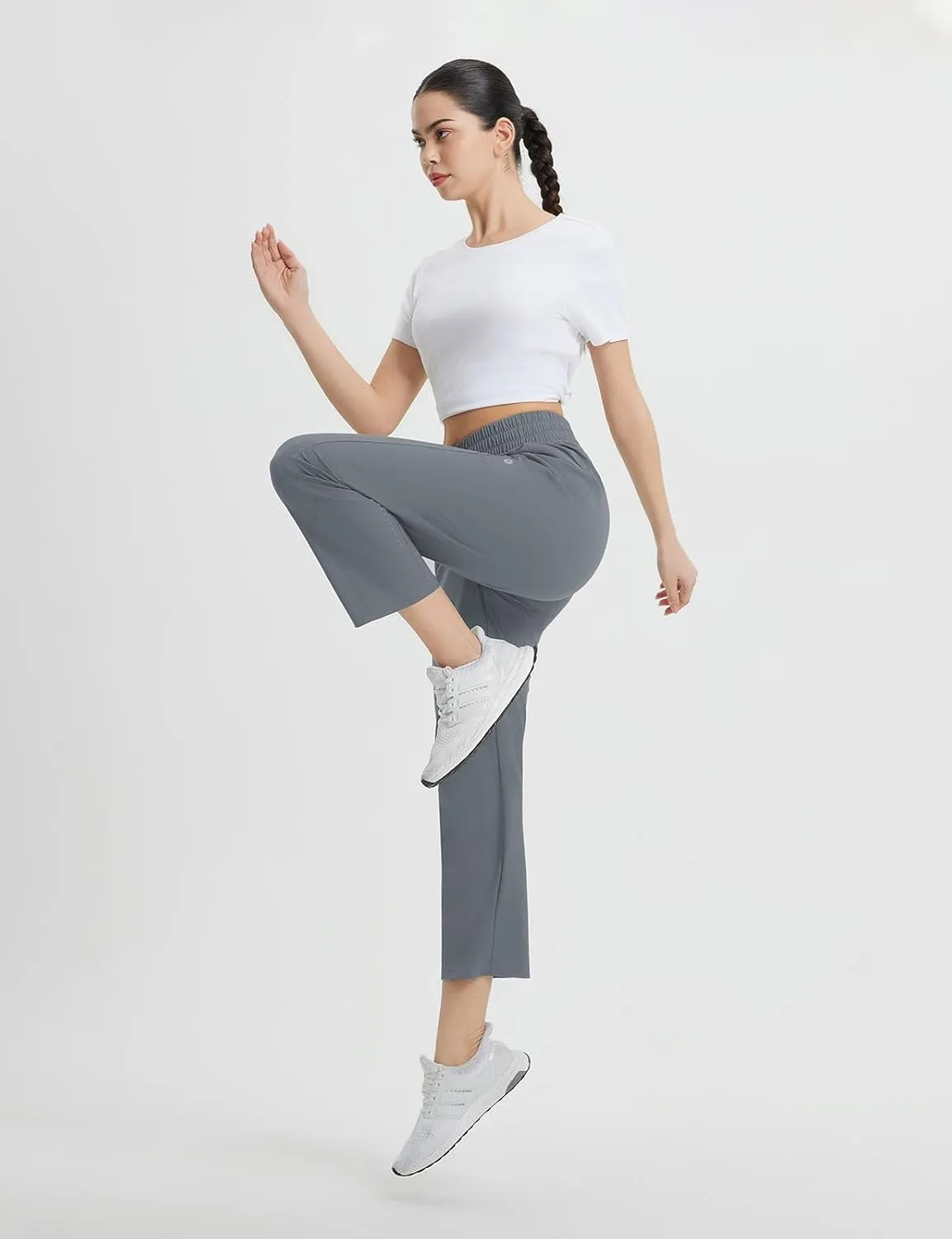 baleaf Women's Athletic Running Pants Stretch Quick Dry Zipper Pocket High Waisted Sweatpants Hiking Walking UPF 50 