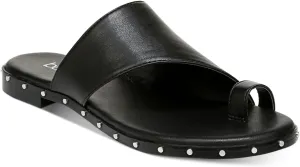 bar III Womens Hattiep Faux Leather Toe Loop Slide Sandals Black 6 Medium (B,M)