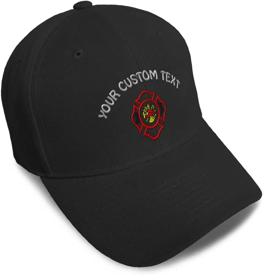 Baseball Caps for Men & Women Embroidered Maltese Cross Firefighter Embroidery Ladies & Men Baseball Hats