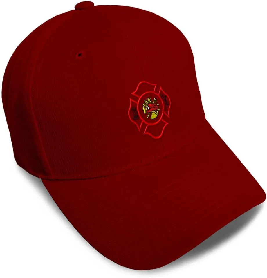Baseball Caps for Men & Women Embroidered Maltese Cross Firefighter Embroidery Ladies & Men Baseball Hats