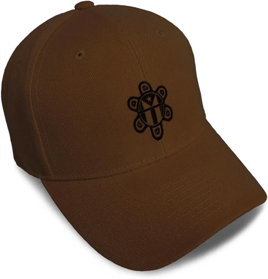 Baseball Caps for Men & Women Embroidered Puerto Rico Flag Sol Taino C Ladies & Men Baseball Hats Acrylic