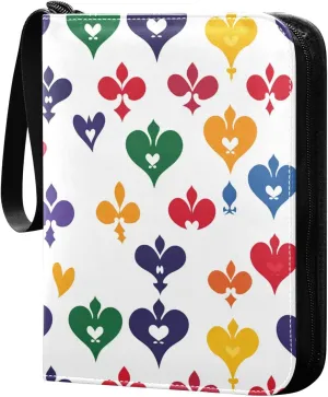 baseball card album with double sided removable sleeves for Boys&Girls Toys colletctor Fleur-de-lis Colorful Heart Valentine's Day