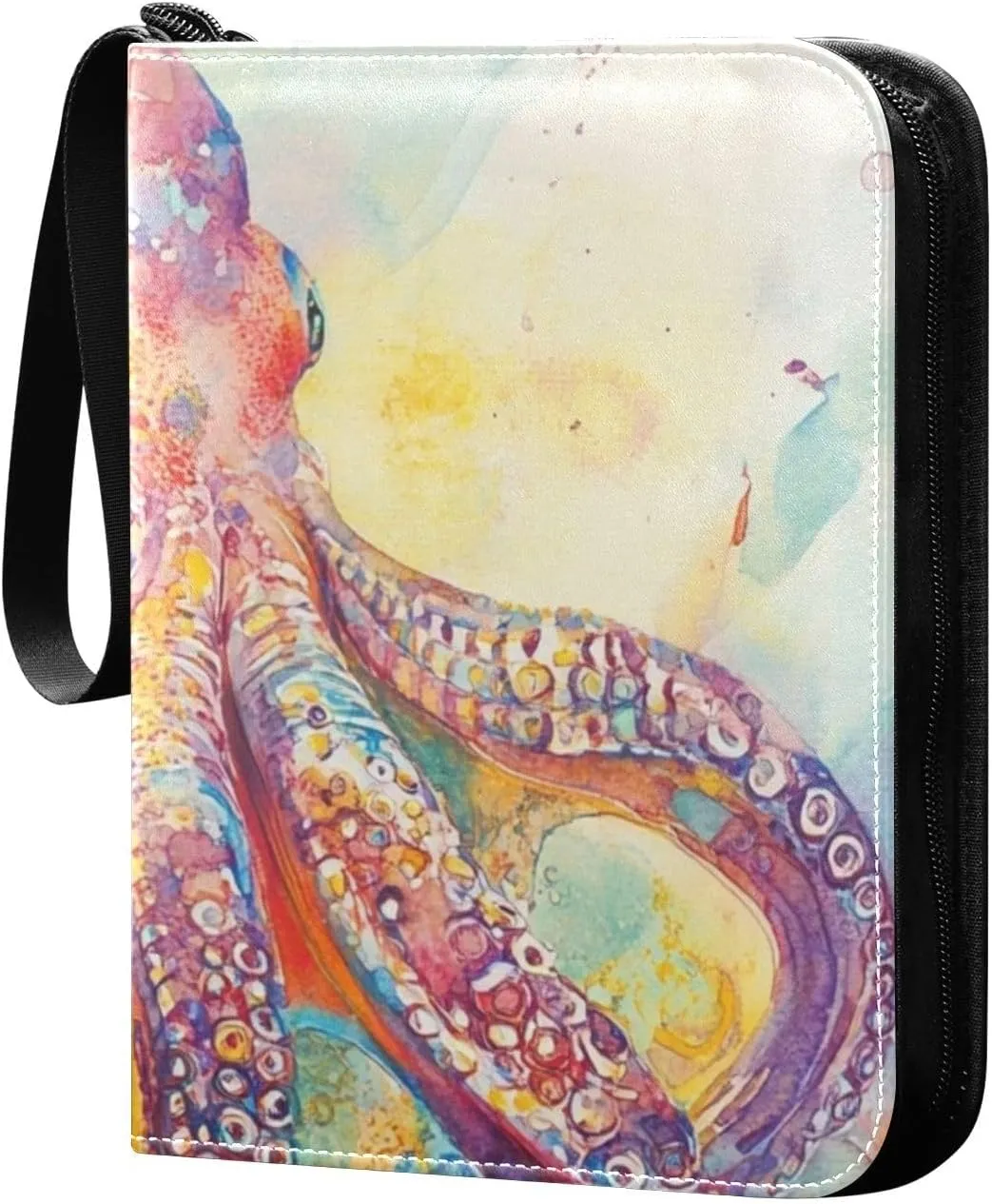 baseball cards binder card holder with double sided removable sleeves for game, baseball cards collection Art Sea Animal Colorful