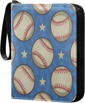 Baseballs Card Binder 4 Pockets, 400 Pockets Trading Card Binder Removable Card Albums Card Holder for Games, Sports, Football, Baseball Cards