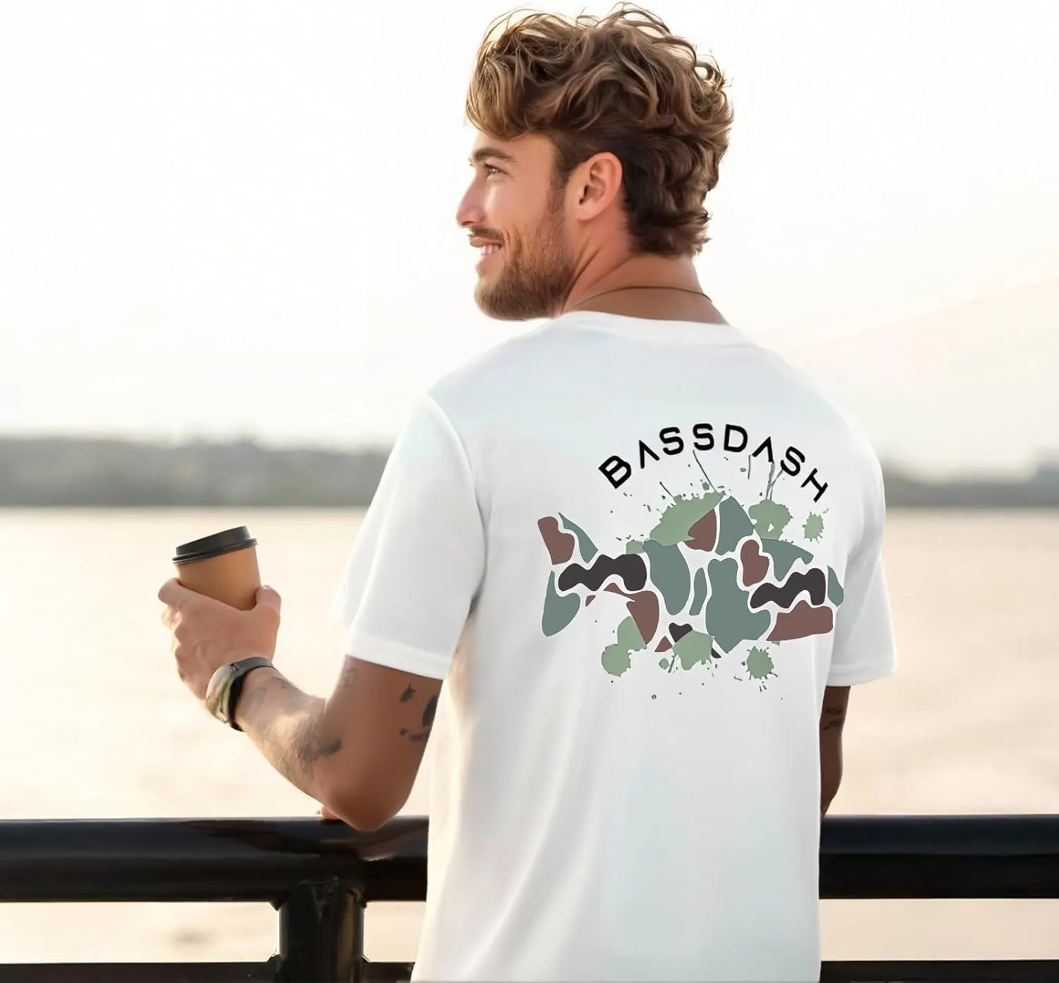 BASSDASH Men’s UPF 50  Fishing Graphic T-Shirts Pocket Short Sleeve Shirt Quick Dry UV Sun Protection Casual Outdoor FS46M