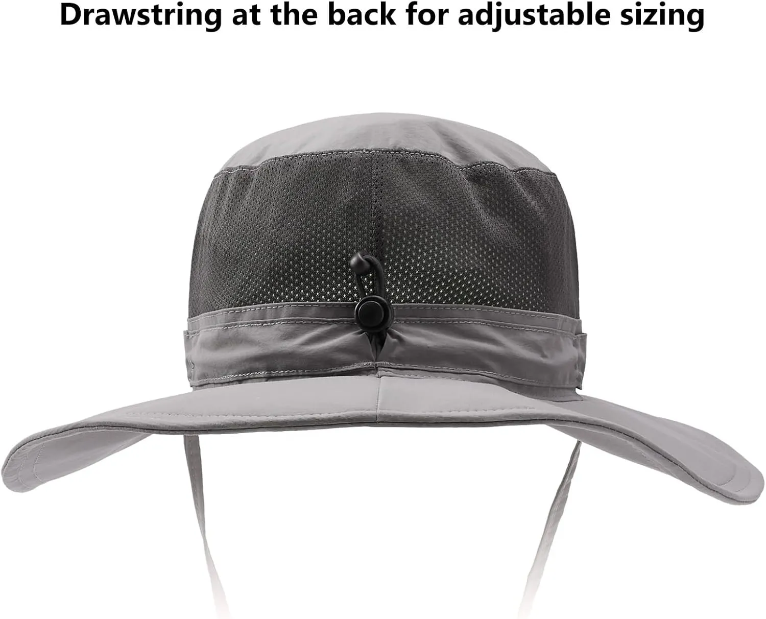 BASSDASH UPF 50  Fishing Sun Hat Water Resistant Unisex Wide Brim Bucket Boonie Hat for Hiking Camping Safari FH15