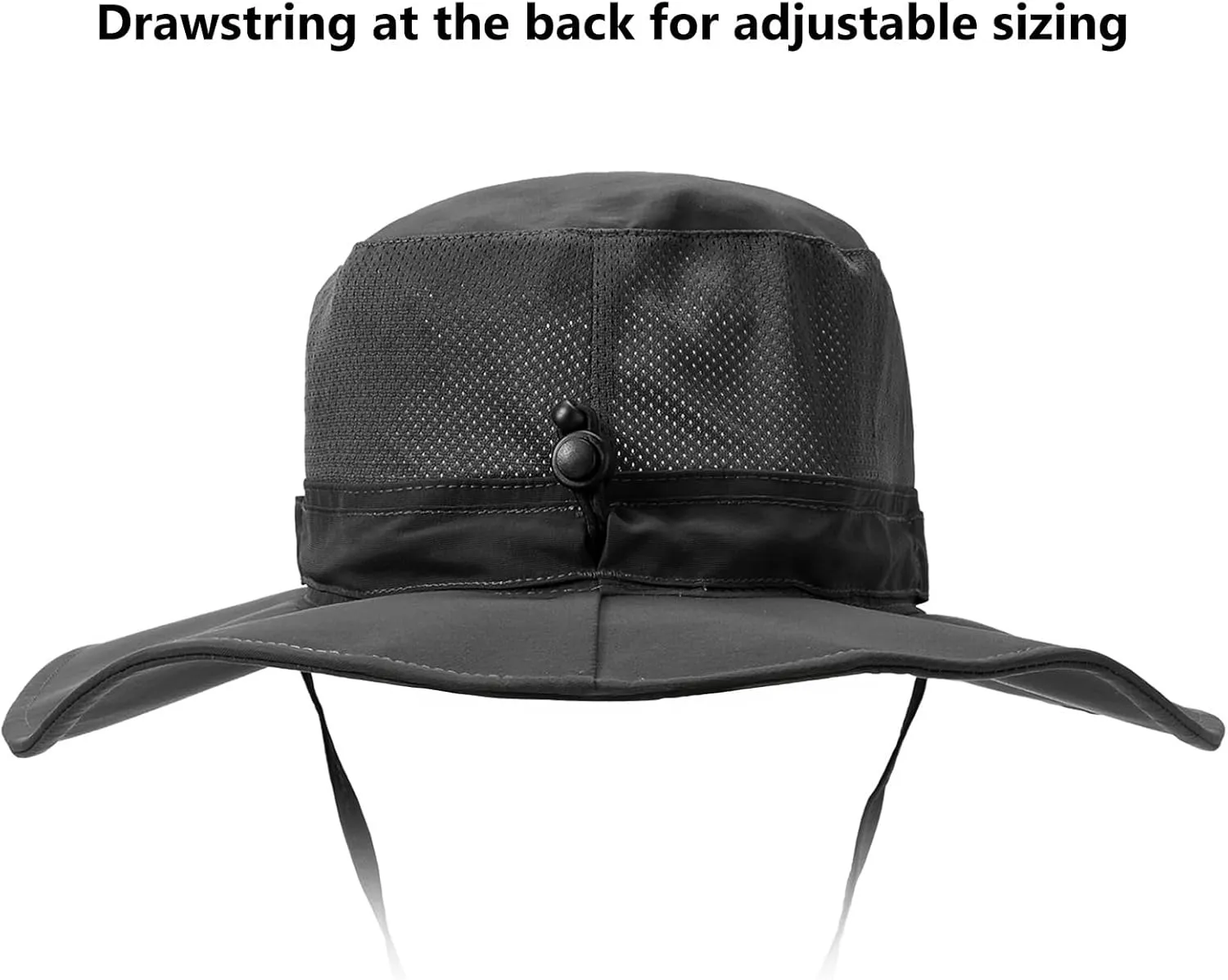 BASSDASH UPF 50  Fishing Sun Hat Water Resistant Unisex Wide Brim Bucket Boonie Hat for Hiking Camping Safari FH15