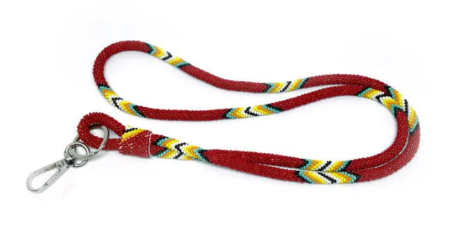 Beaded Wrap Lanyard (Red)