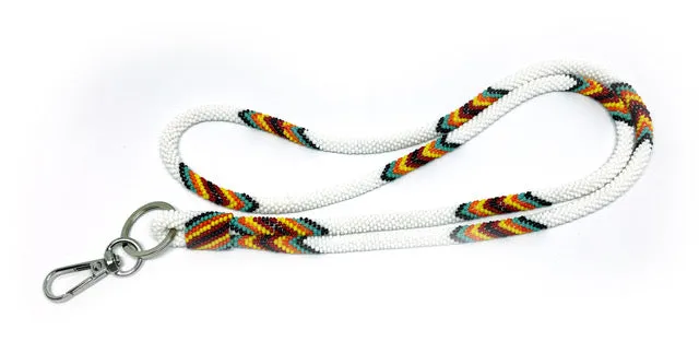 Beaded Wrap Lanyard (White)