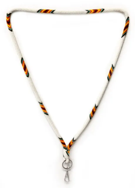 Beaded Wrap Lanyard (White)