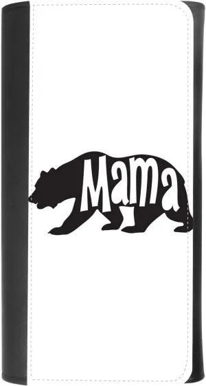 (Bear Mama) women's Patterned Leather Buckle Trifold Wallet Bag Pouch Holster With Credit Card Holder insurance for smartphones