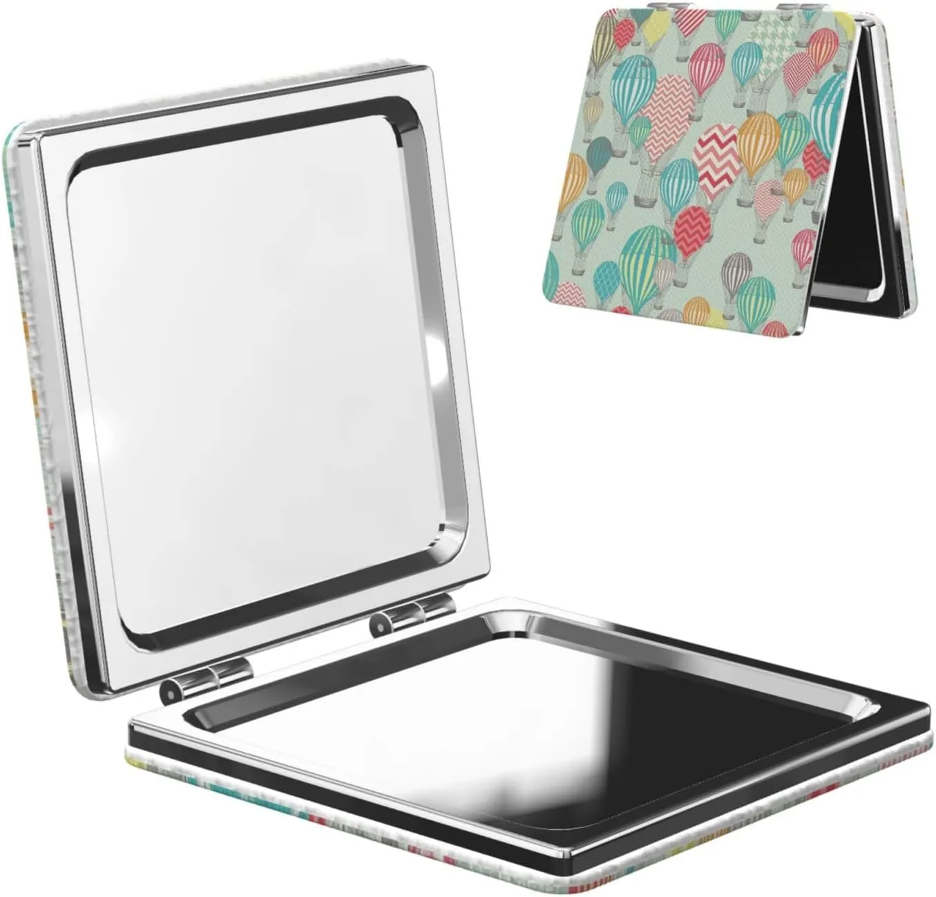Beautiful Hot Air Balloons Women Mini Cosmetic Mirror Folding Portable Pocket Makeup Mirror