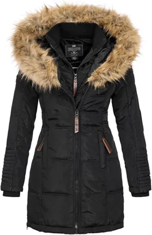 Beautiful Women/Women – Down Jacket Parka – Chic Fleece Jacket for Winter – Long Jacket for Women, Black, XXL