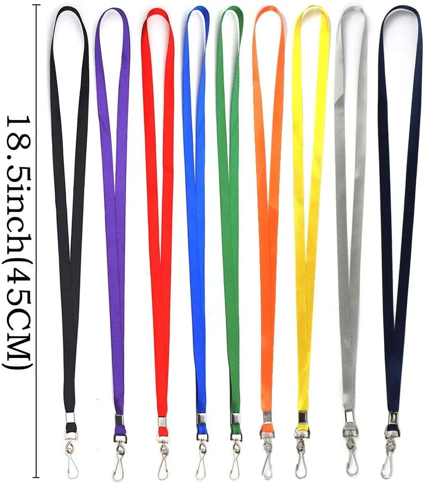 Beebel Red Lanyard Bulk Lanyards for Id Badges Flat Lanyard with Badge Clip Swivel Hook 50 Pack