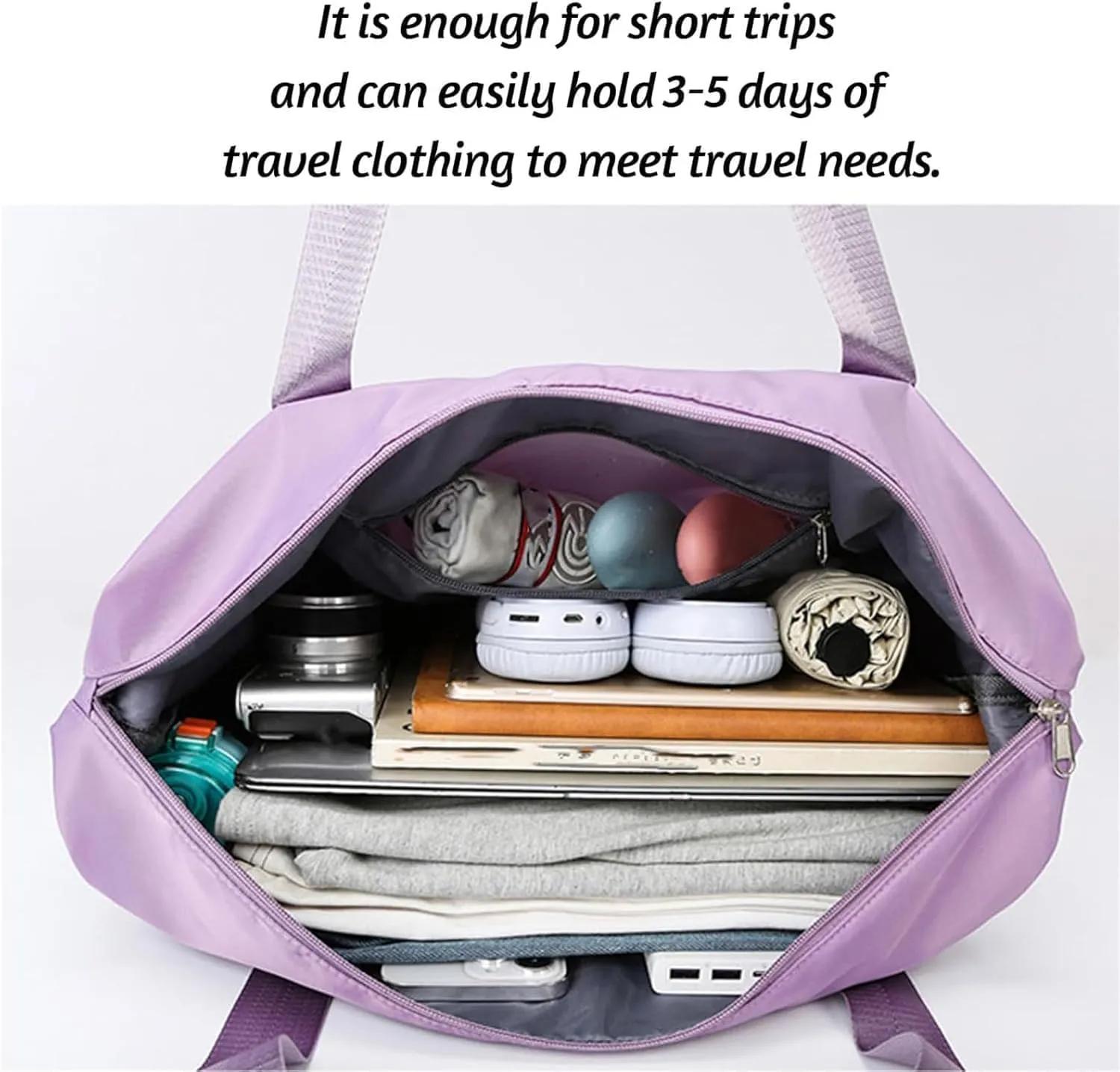 Beente Travel Bag With Wheels, 2025 New Large Capacity Travel Bag - Universal Wheel Removable, Large Expandable Tote Beente Travels Bags (Dark Purple)