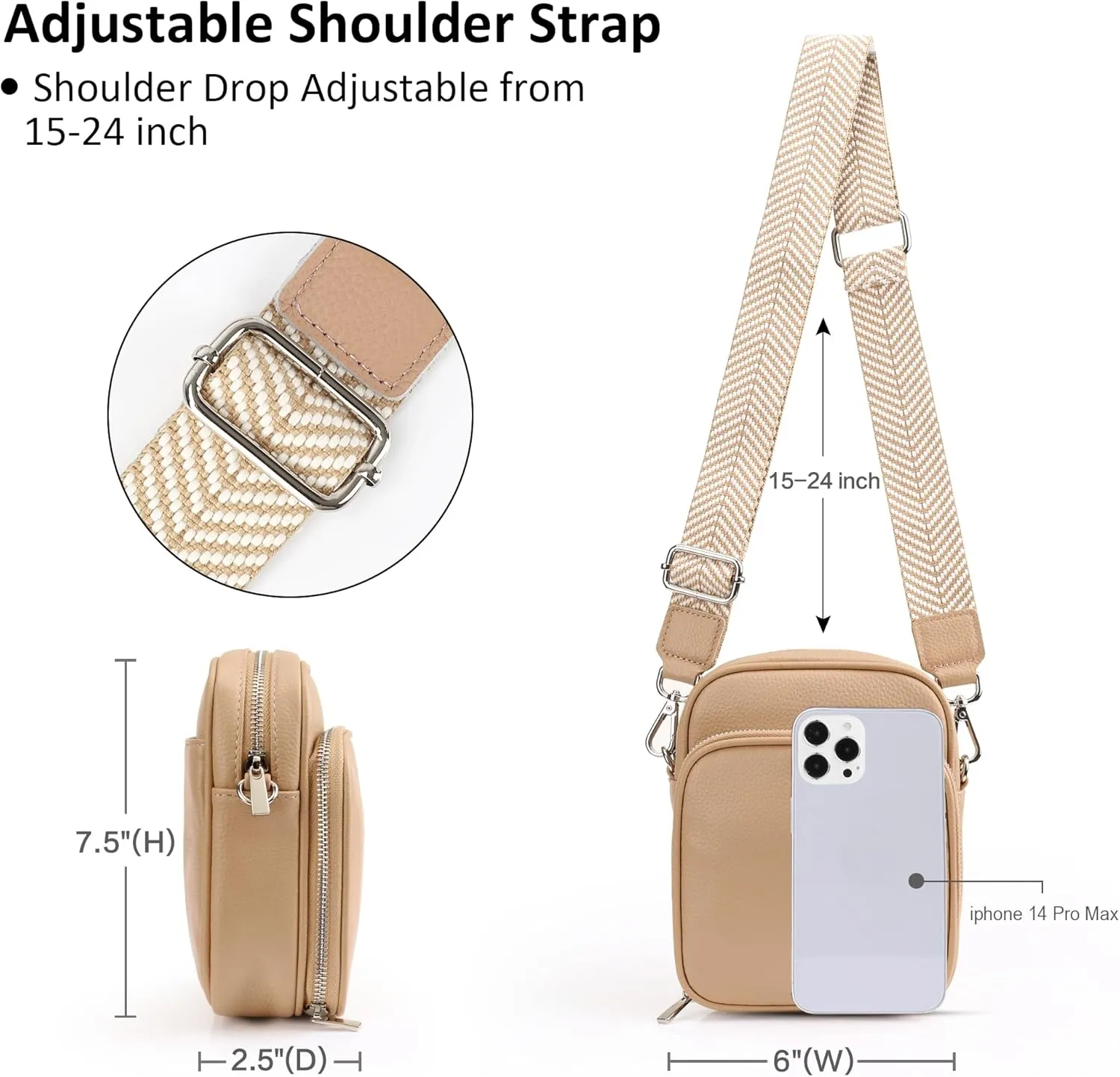 befen Genuine Leather Small Crossbody Purses for Women, RFID Blocking Trendy Cell Phone Travel Purse